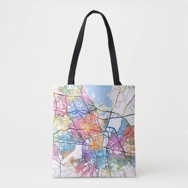 Bolsa Tote Mapa da Cidade de Adana Türkiye (Frente)