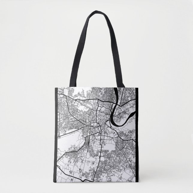 Bolsa Tote Mapa da Cidade de Agra Uttar Pradesh (Frente)