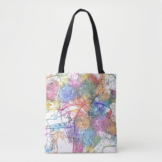 Bolsa Tote Mapa da Cidade de Ankara Türkiye (Frente)
