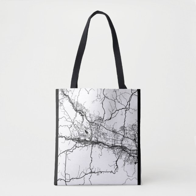 Bolsa Tote Mapa da Cidade de Baoji, China (Frente)