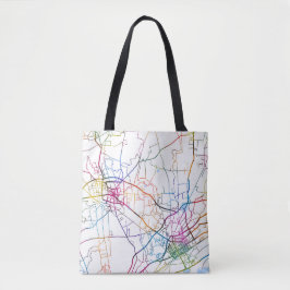 Bolsa Tote Mapa da Cidade de Bayannur China