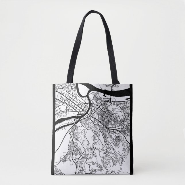 Bolsa Tote Mapa da Cidade de Belgrado Sérvia (Frente)