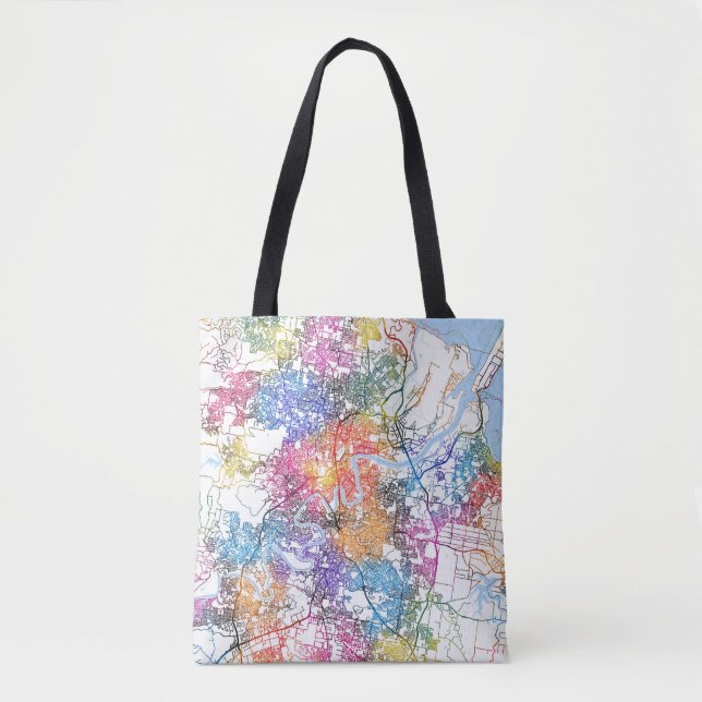 Bolsa Tote Mapa da cidade de Brisbane na Austrália (Frente)