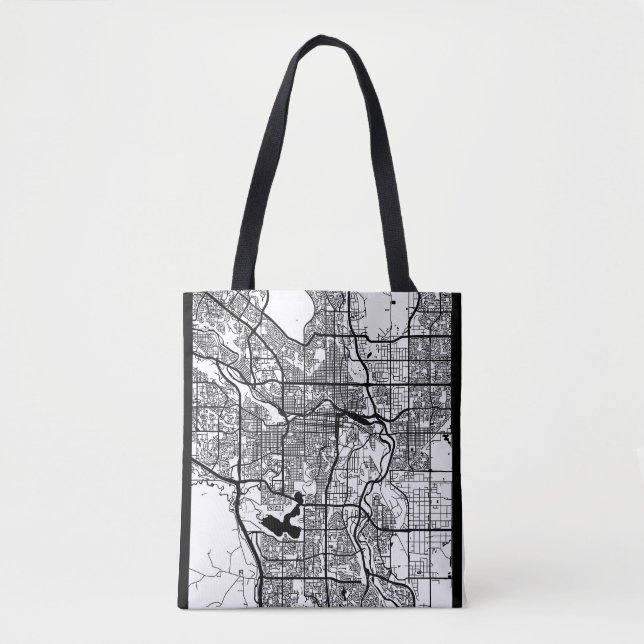 Bolsa Tote Mapa da Cidade de Calgary Canadá (Frente)