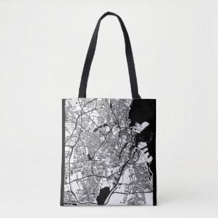 Bolsa Tote Mapa da Cidade de Copenhague Dinamarca