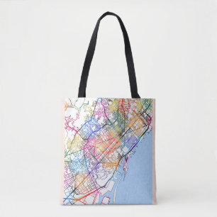 Bolsa Tote Mapa da cidade de Espanha de Barcelona