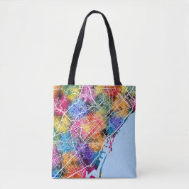 Bolsa Tote Mapa da cidade de Espanha de Barcelona