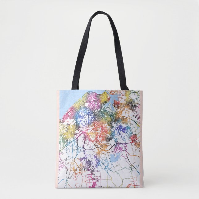 Bolsa Tote Mapa da Cidade de Havana Cuba (Frente)