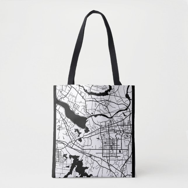 Bolsa Tote Mapa da Cidade de Huainan China (Frente)