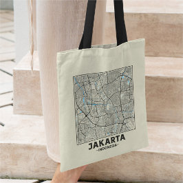 Bolsa Tote Mapa da Cidade de Jacarta, Indonésia