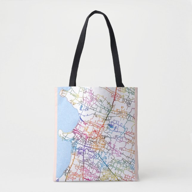 Bolsa Tote Mapa da Cidade de Jepara Indonésia (Frente)