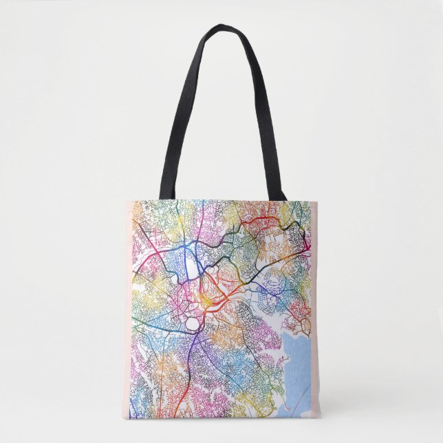 Bolsa Tote Mapa da Cidade de Kampala Uganda (Frente)