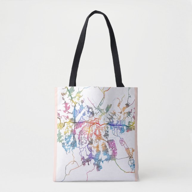 Bolsa Tote Mapa da Cidade de Kananga República Democrática do (Frente)
