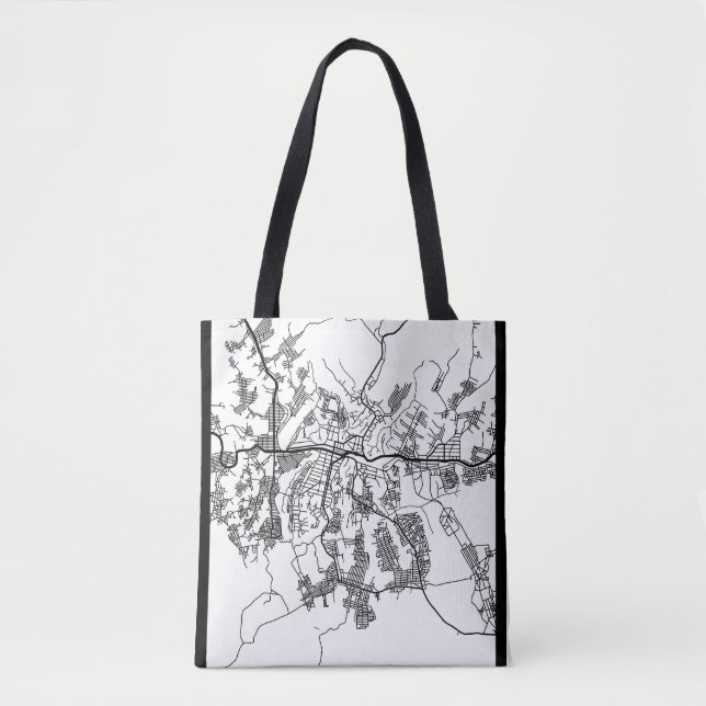 Bolsa Tote Mapa da Cidade de Kananga República Democrática do (Frente)