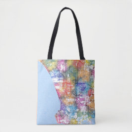 Bolsa Tote Mapa da Cidade de Los Angeles California