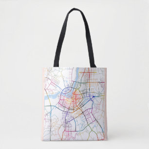 Bolsa Tote Mapa da Cidade de Lu'An China
