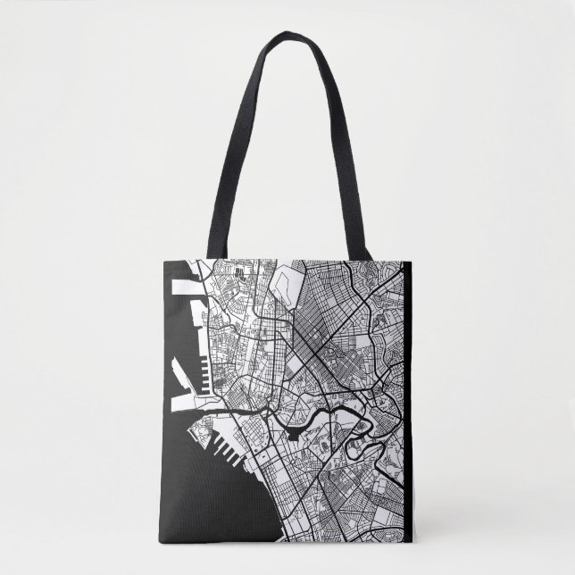 Bolsa Tote Mapa da Cidade de Manila Filipinas (Frente)
