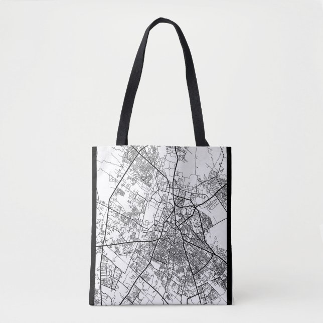 Bolsa Tote Mapa da Cidade de Meerut Uttar Pradesh (Frente)