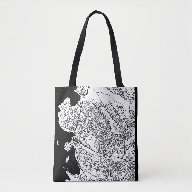 Bolsa Tote Mapa da Cidade de Mwanza Tanzânia (Frente)