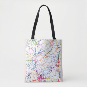 Bolsa Tote Mapa da cidade de Nanchong na China