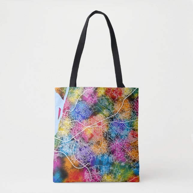 Bolsa Tote Mapa da Cidade de Onitsha Nigéria (Frente)