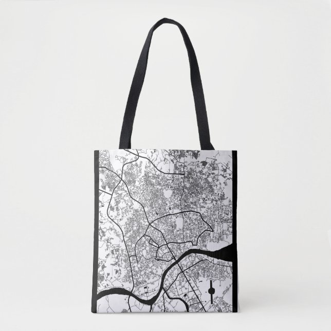 Bolsa Tote Mapa da Cidade de Palembang Indonésia (Frente)