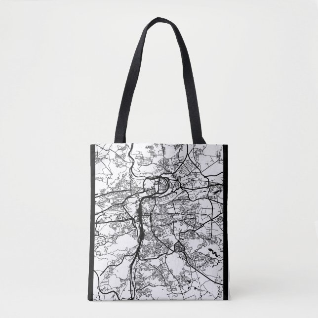 Bolsa Tote Mapa da Cidade de Praga República Checa (Frente)