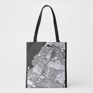 Bolsa Tote Mapa da Cidade de Sharjah Emirados Árabes Unidos