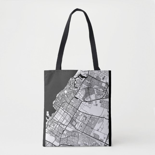 Bolsa Tote Mapa da Cidade de Sharjah Emirados Árabes Unidos (Frente)