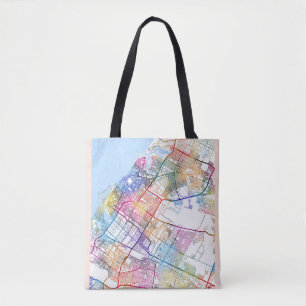 Bolsa Tote Mapa da Cidade de Sharjah Emirados Árabes Unidos