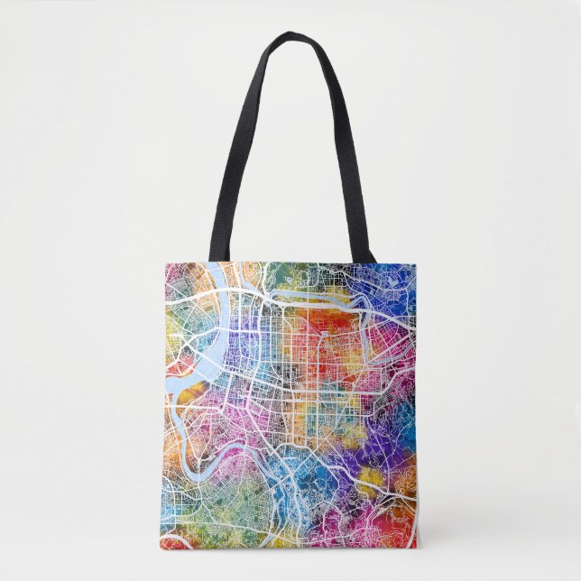 Bolsa Tote Mapa da Cidade de Taiwan em Taipei (Frente)