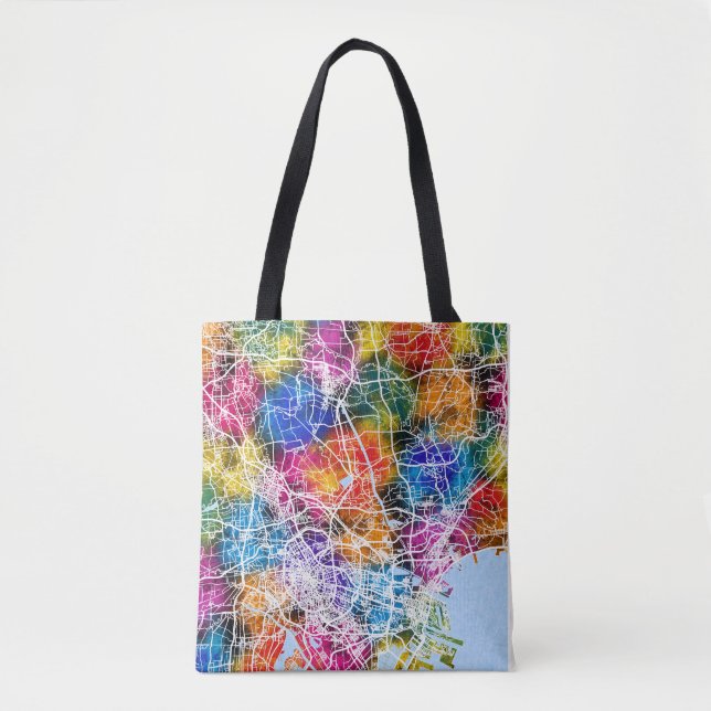 Bolsa Tote Mapa da Cidade de Tianjin China (Frente)