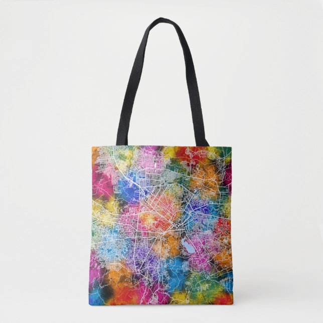 Bolsa Tote Mapa da Cidade do Afeganistão em Cabul (Frente)