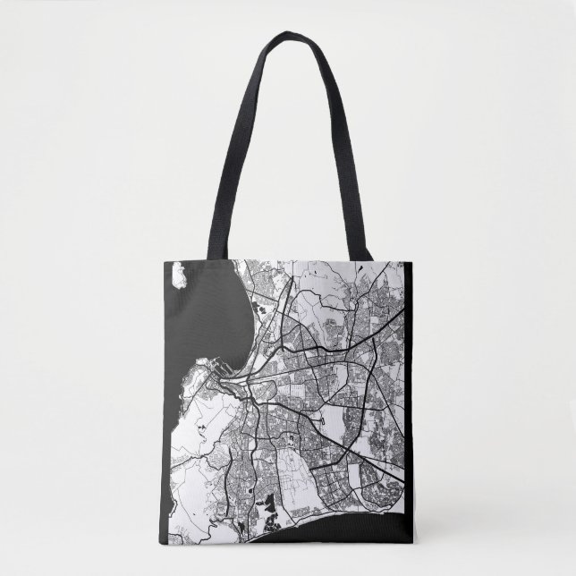 Bolsa Tote Mapa da Cidade do Cabo África do Sul (Frente)