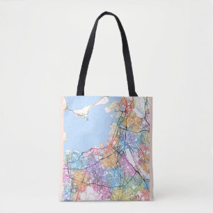 Bolsa Tote Mapa da Cidade do Japão de Fukuoka