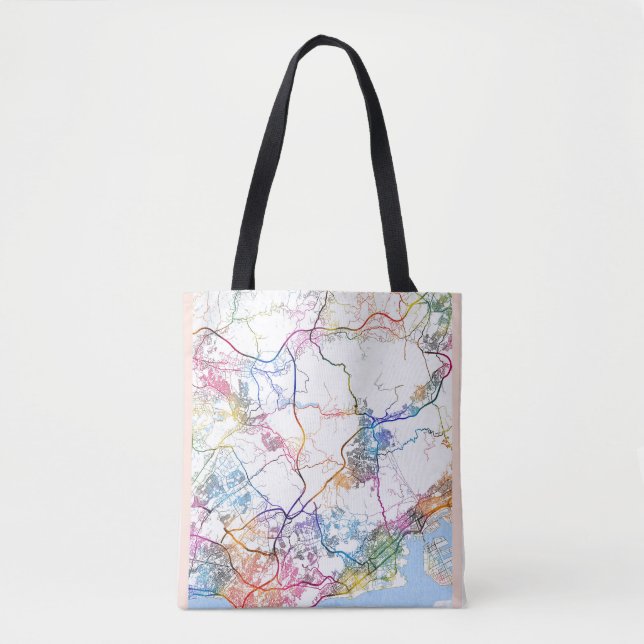 Bolsa Tote Mapa da Cidade do Japão Kobe (Frente)