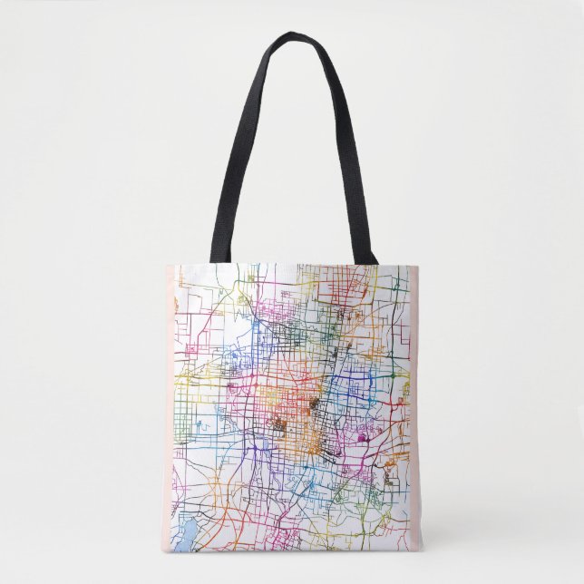 Bolsa Tote Mapa da Cidade do Zibo China (Frente)
