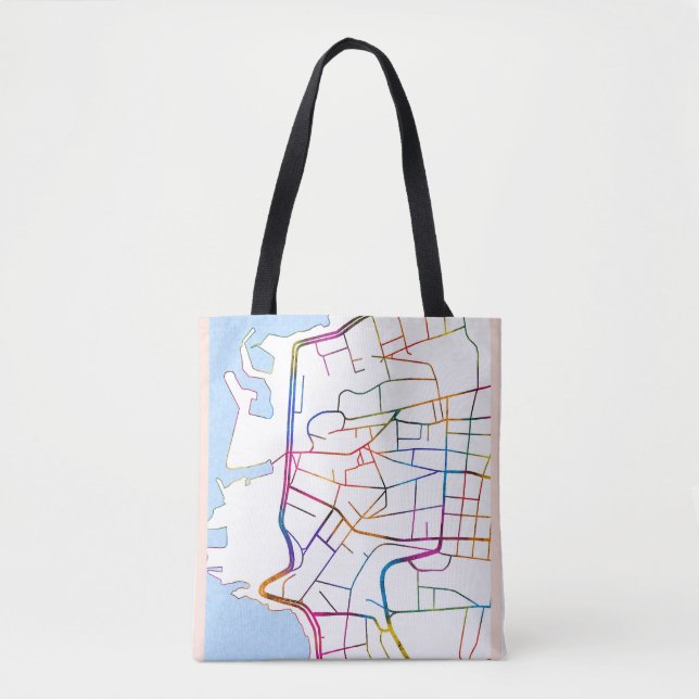Bolsa Tote Mapa da Cidade Ras Beirute Líbano (Frente)