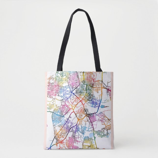 Bolsa Tote Mapa da Cidade Tiruchirappalli Tamil Nadu (Frente)