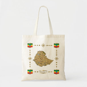Bolsa Tote Mapa da Etiópia + Saco de Sinalizadores