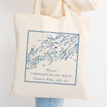Mapa da Ilha Chebeague Elegante Boas-Vindas Casame