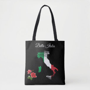 Bolsa Tote *~* Mapa da língua italiana Bella Italia