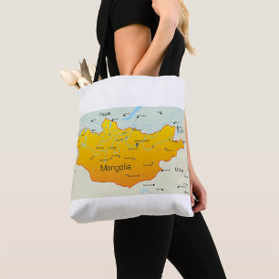 Bolsa Tote Mapa da Mongólia