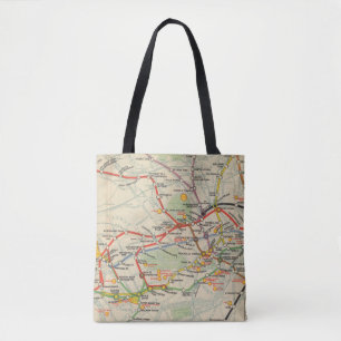 Bolsa Tote Mapa das estradas de ferro subterrâneas de Londres