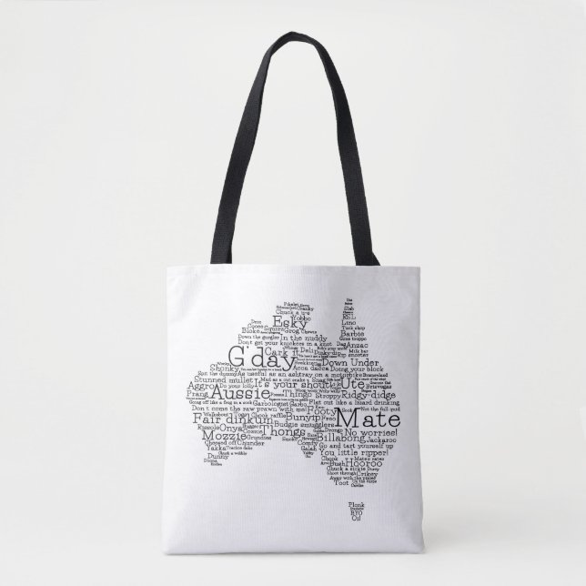 Bolsa Tote mapa das gírias australianas (Frente)