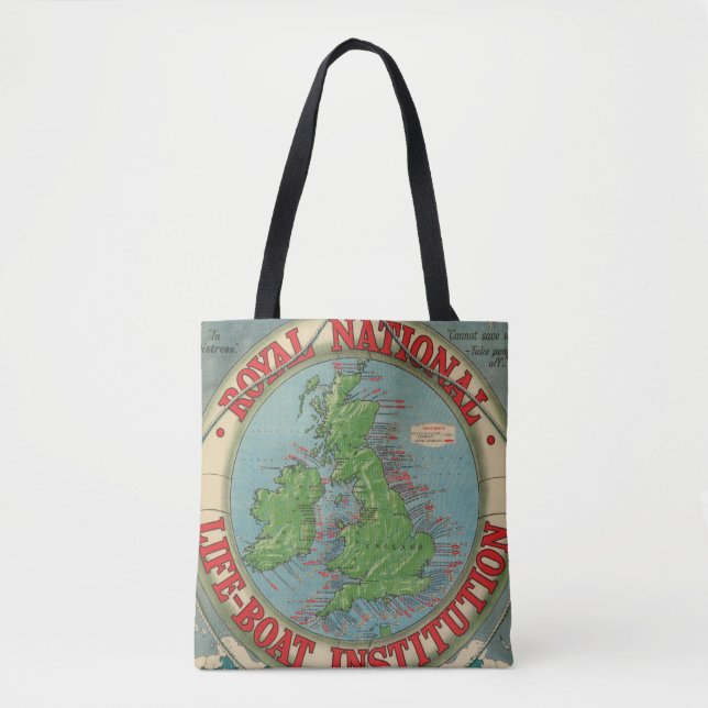 Bolsa Tote Mapa das ilhas britânicas - carta do barco (Frente)