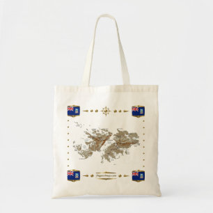 Bolsa Tote Mapa das Ilhas Malvinas + Bandeiras