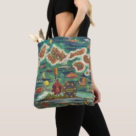 Bolsa Tote Mapa de 1950 da pintura a óleo de Joseph Feher no