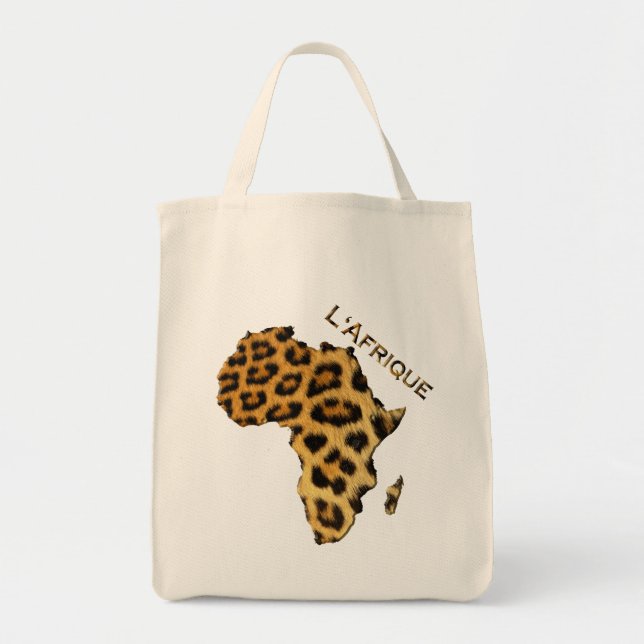 Bolsa Tote Mapa de África Tote Bag, visto pelo leopardo (Frente)