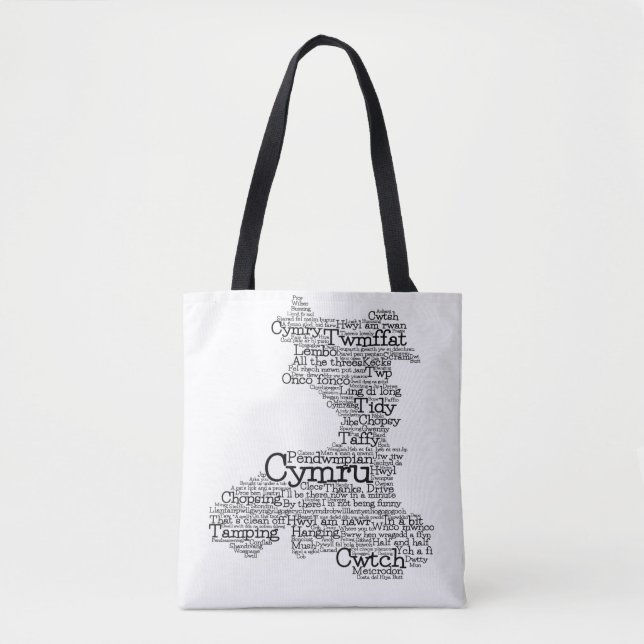 Bolsa Tote Mapa de Arte do Welsh Slang (Frente)